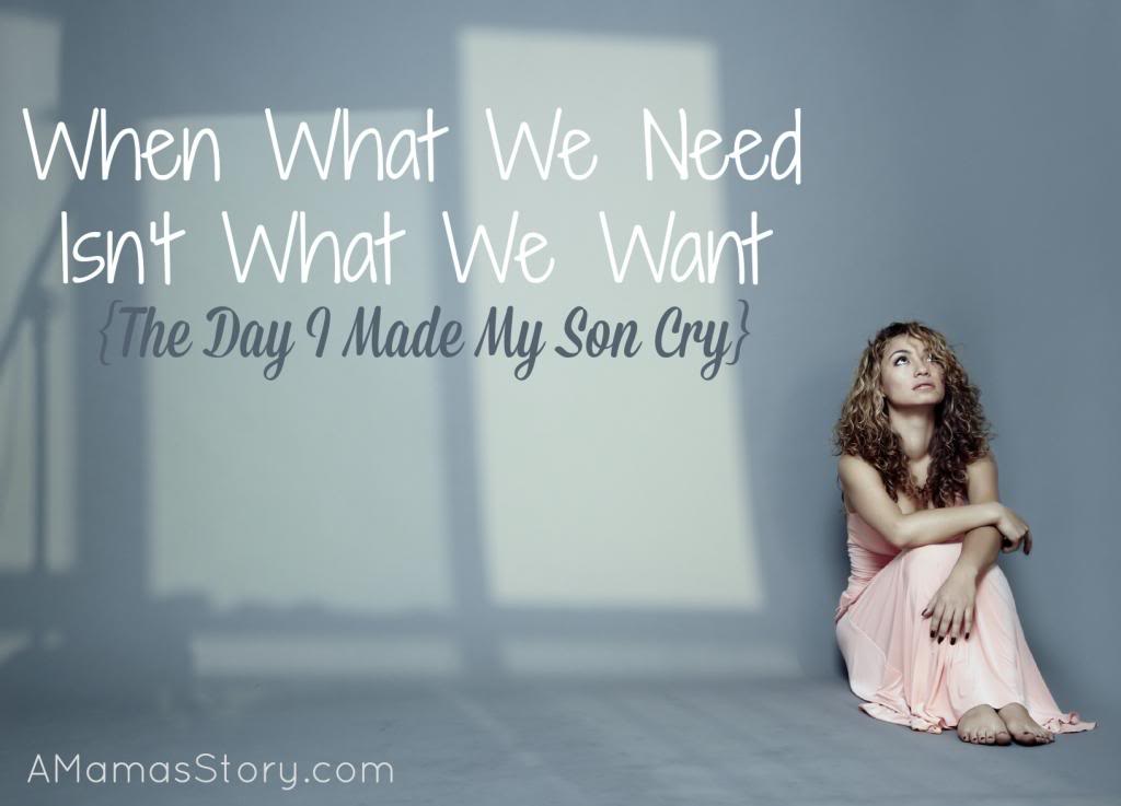 What You Need Versus What You Want {The Day I Made My Son Cry}