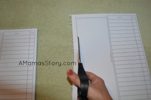 Step 1: Remove a page from one of the checklist sheets. When subjects and tasks need to change, simply create a new checklist.
