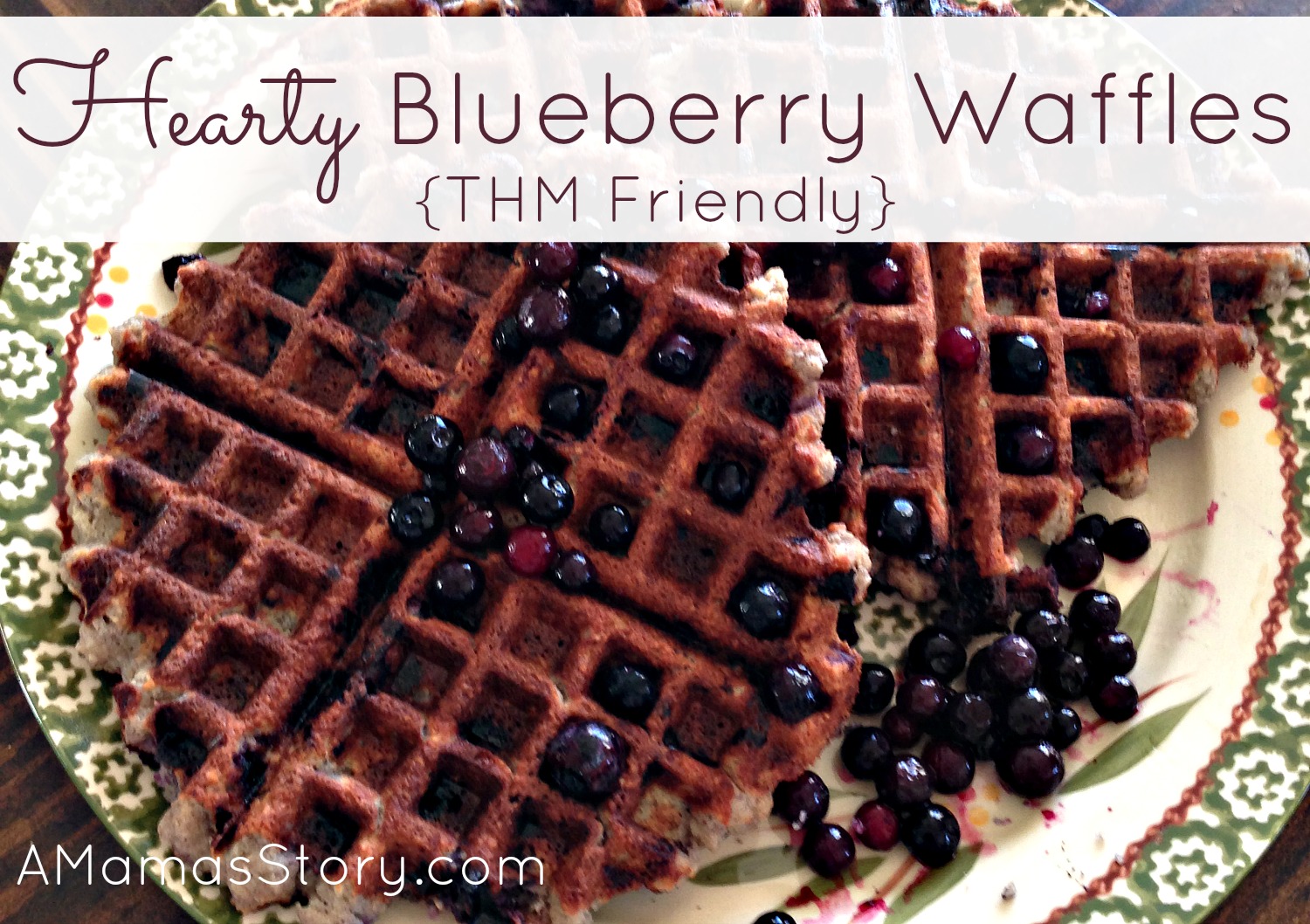THM Recipes Hearty Blueberry Waffles